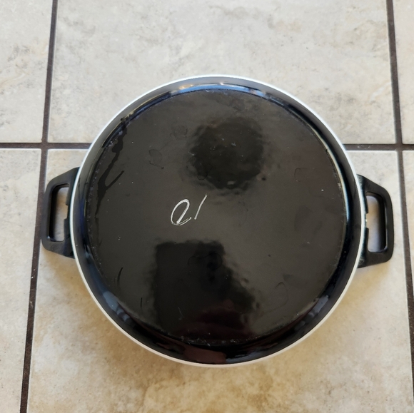 Vintage Japy Enamel Pot/Pan With Lid Flroal MCM Print - Picture 5 of 5